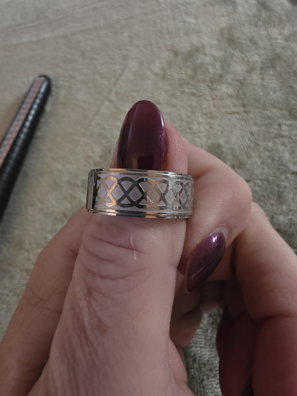 🎁3/$35-Sterling Silver Christian Celtic Knot Wide Band Ring - Size 11 🎁 - Picture 4 of 10